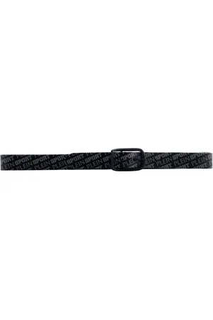 Philipp Plein Accessoires, Heren, Zwart, ONE Size, Zwarte herenriem met logo