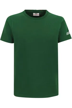 GCDS Tops, Heren, Groen, S, Katoen, Essentials Jersey T-shirt Groen Logo Korte Mouw