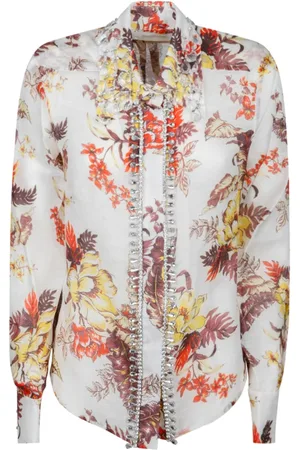 ZIMMERMANN Blouses & Shirts, Dames, Veelkleurig, S, Bloemenprint Overhemd