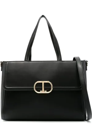 Twin-Set Tassen, Dames, Zwart, ONE Size, Elegante Zwarte Tote Tas