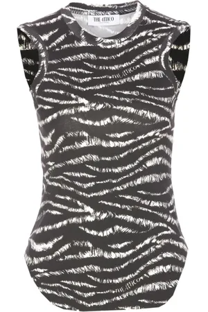 The Attico Tops, Dames, Zwart, M, Katoen, Kleurrijke Tanktop voor Vrouwen
