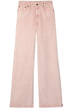 Michael Kors Jeans, Dames, Roze, M, Denim, Roze Wide Leg Denim Jeans