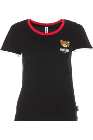 Moschino Tops, Dames, Zwart, L, Katoen, Teddy Bear T-shirt in zwart katoen