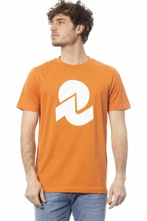 Invicta Tops, Heren, Oranje, S, Katoen, BIG Logo T-shirt voor- en achterkant