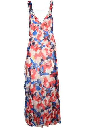 Patrizia Pepe Kleedjes, Dames, Veelkleurig, M, Chiffon, Chiffon Jurk met Ritsmouwen