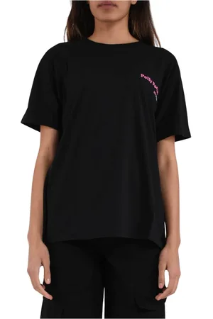 GCDS Tops, Dames, Zwart, M, Katoen, Oversize Polly Pocket Katoenen Jersey T-shirt