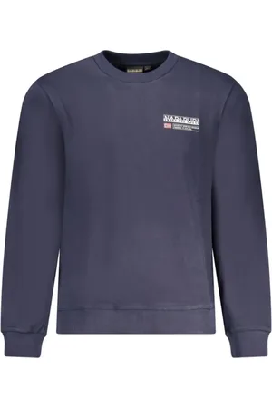 Napapijri Sweatshirts & Hoodies, Heren, Blauw, 2Xl, Katoen, Blauwe Katoenen Sweatshirt met Logoprint