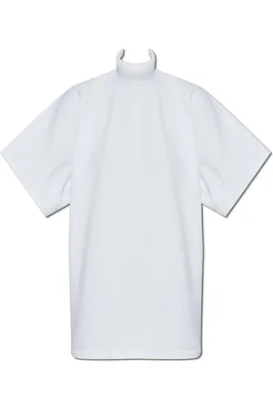 Alaïa Tops, Dames, Wit, S, Katoen, Top met een stijve opstaande kraag