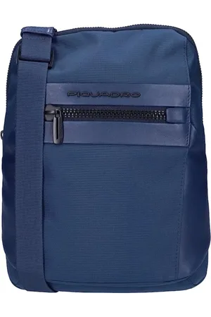 Piquadro Tassen, Heren, Blauw, ONE Size, Gerecycled Stof Centrale Rits Blauw Mannen