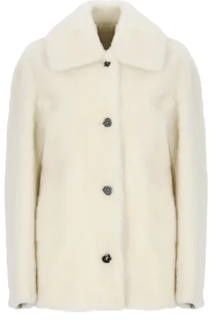 Jil Sander Jassen, Dames, , S, Ivoor Bontjas met Kraag en Zakken