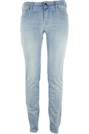 Jacob Cohen Jeans, Dames, Blauw, L, Katoen, Blauwe Katoenen Jeans & Broek