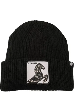 Goorin Bros. Accessoires, Dames, Zwart, ONE Size, Wol, Animal Farm Beanie Muts Zwart Unisex