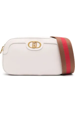 Liu Jo Tassen, Dames, Wit, ONE Size, Champagne Schoudertas Elegant Metaal Rits