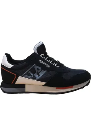 Napapijri Schoenen, Heren, Zwart, 44 EU, Leer, Lage Leren Zwarte Sneakers