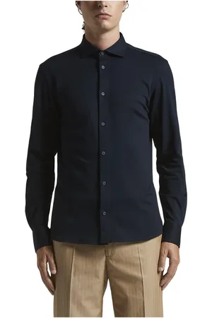 PESERICO SIGN Overhemden, Heren, Blauw, S, Katoen, Blouses & Shirts