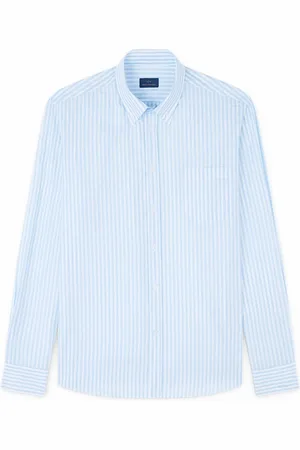 Paul & Shark Overhemden, Heren, Blauw, 6Xl, Katoen, Gestreept katoenen J-Fit shirt