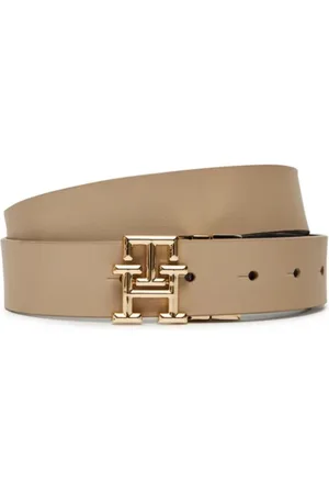 Tommy Hilfiger Accessoires, Dames, , 80 CM, Leer, Omkeerbare leren riem met TH-monogram
