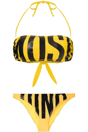 Moschino Badkleding, Dames, Geel, M, Gele Bicolor Bikini Zwemkleding