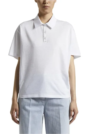 PESERICO SIGN Tops, Dames, Wit, XL, Katoen, Slub katoen linnen jersey piquet kledingstuk