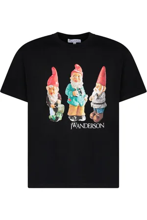 J.W.Anderson Tops, Heren, Zwart, S, Katoen, Zwarte Gnome Trio T-shirt