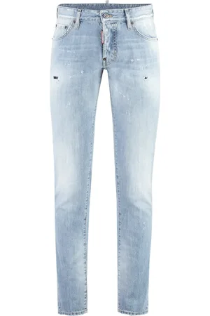 Dsquared2 Jeans, Heren, Blauw, XL, Katoen, Distressed katoenen jeans met gepersonaliseerde klinknagels
