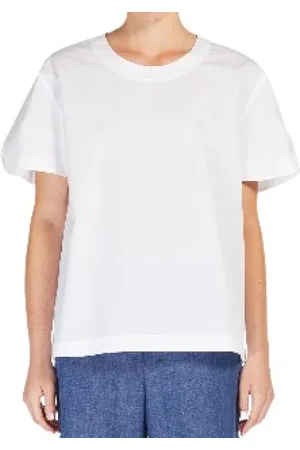 Max Mara Tops, Dames, Wit, S, Katoen, Witte Poplin Blouse met Pofmouwen