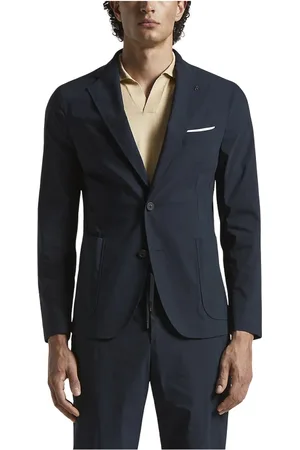 PESERICO SIGN Jassen, Heren, Blauw, XS, Katoen, Single-breasted blazer in stretchkatoen