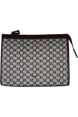Max Mara Tassen, Dames, Bruin, ONE Size, Katoen, Platte Envelop Tas Zwart Katoen Leer