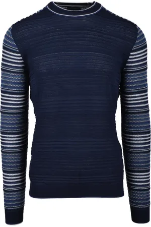 BALLANTYNE Truien, Heren, Blauw, XL, Katoen, Katoenen Gebreide Trui