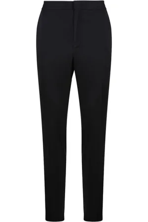 Ermenegildo Zegna Broeken, Heren, Zwart, M, Wol, Zwarte wollen jogger broek voorrits