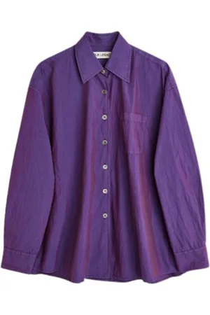 OUR LEGACY Blouses & Shirts, Dames, Paars, M, Geleende Shirt Zwarte Bes
