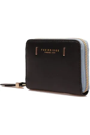 The Bridge Accessoires, Dames, Bruin, ONE Size, Leer, Mini Leren Portemonnee Chiara Stijl