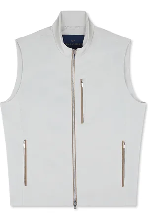 Paul & Shark Jassen, Heren, Grijs, 2Xl, Polyester, Stretchvest met Alcantara-details