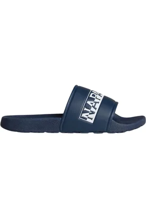 Napapijri Schoenen, Heren, Blauw, 40 EU, Katoen, Blauwe Polyurethaan Slippers