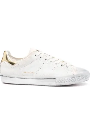Hidnander Schoenen, Dames, Wit, 38 EU, Katoen, Starless Low Leren Sneakers