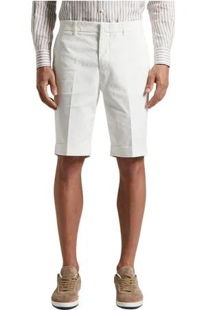 PESERICO SIGN Korte broeken, Heren, Wit, XL, Katoen, Stretch katoenen gabardine Bermuda shorts