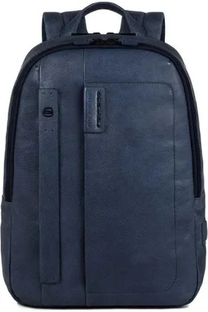 Piquadro Tassen, Heren, Blauw, ONE Size, Leer, Blauwe leren computer- en i Pad-rugzak