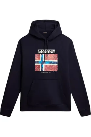 Napapijri Sweatshirts & Hoodies, Heren, Blauw, L, Katoen, Blauwe Katoenen Guiro Sweater met Lange Mouwen