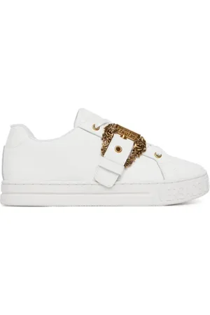 VERSACE Schoenen, Dames, Wit, 40 EU, Leer, Witte Court Sneakers 88 SK9 Stijl