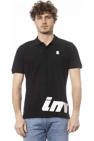Invicta Tops, Heren, Zwart, M, Katoen, Zwart Katoenen Polo Shirt Korte Mouw