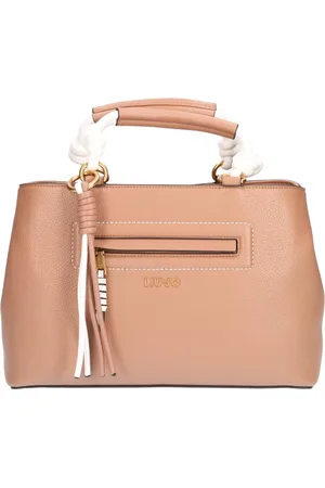 Liu Jo Tassen, Dames, , ONE Size, Leer, Schoudertas met Gouden Accenten