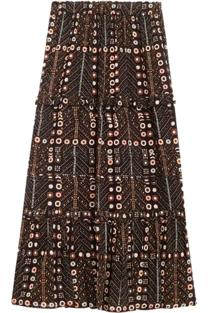 Isabel Marant Rokken, Dames, Veelkleurig, S, Katoen, Elegante Zwarte Katoenen Rok