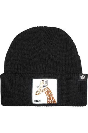 Goorin Bros. Accessoires, Dames, Zwart, ONE Size, Wol, Animal Farm Beanie Hat met Front Patch