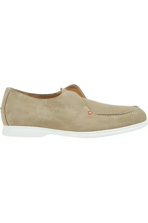 Kiton Schoenen, Heren, , 44 EU, Suède, Suède Gestikte Rubberen Loafers