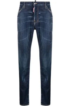 Dsquared2 Jeans, Heren, Blauw, 2Xl, Katoen, Navy Blauwe Slim Fit Jeans