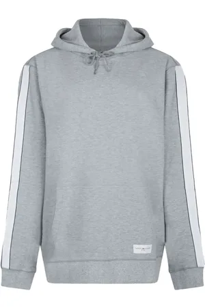 Tommy Hilfiger Sweatshirts & Hoodies, Heren, Grijs, S, Katoen, Grijze hoodie met decoratieve streep