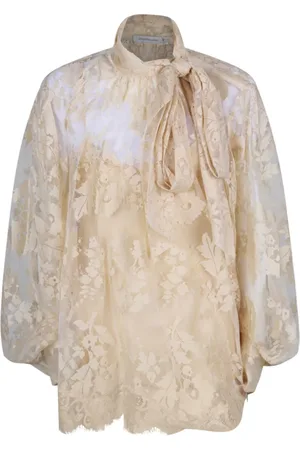 ZIMMERMANN Blouses & Shirts, Dames, , S, Katoen, Illustratie Blouse met Chantilly Kant