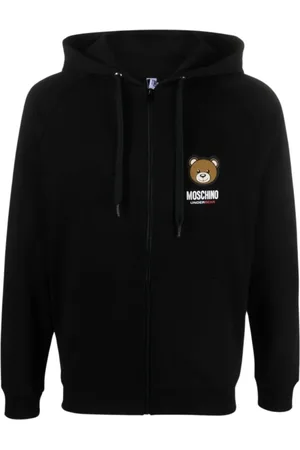 Moschino Sweatshirts & Hoodies, Heren, Zwart, S, Katoen, Zwarte Katoenen Underbear Hoodie