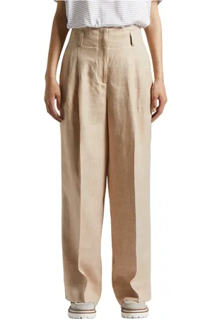 PESERICO SIGN Broeken, Dames, , 2Xs, Linnen, Pure linnen mêlee gabardine broek