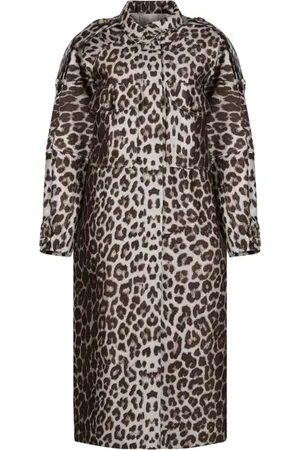 ZIMMERMANN Mantels, Dames, Veelkleurig, M, Luipaard Anorak Jas met Zakken